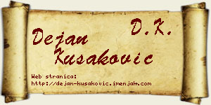 Dejan Kušaković vizit kartica
